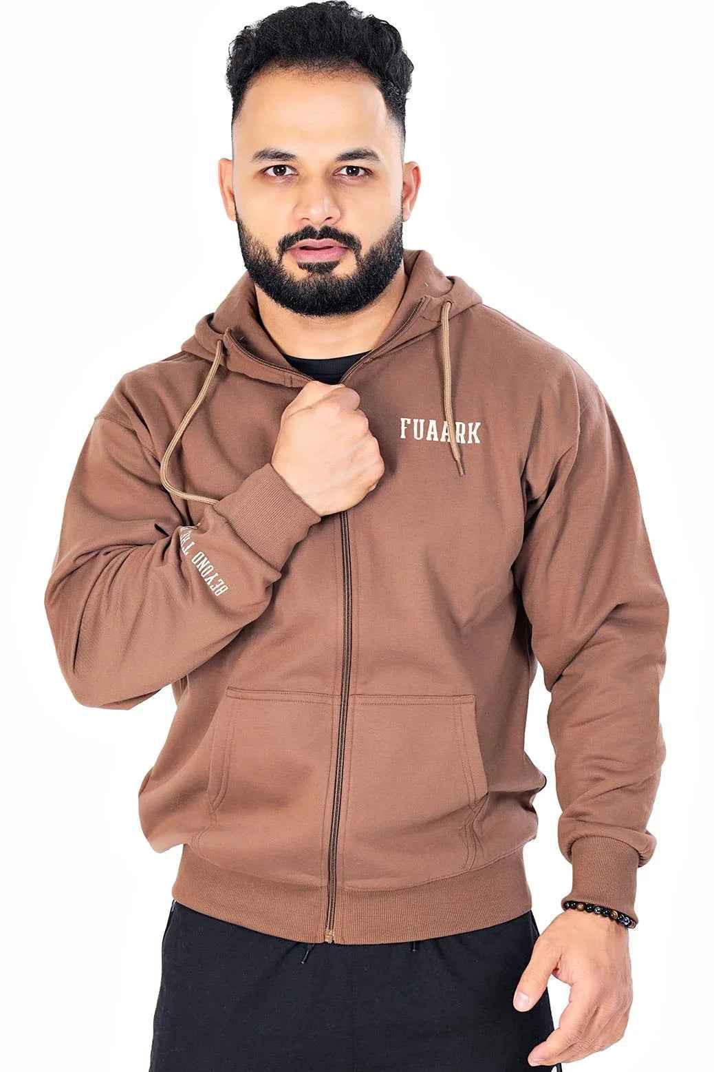 Fuaark Nz oversized Frost jacket in coffee color, stylish coat with a cozy, oversized fit, perfect for cold weather.