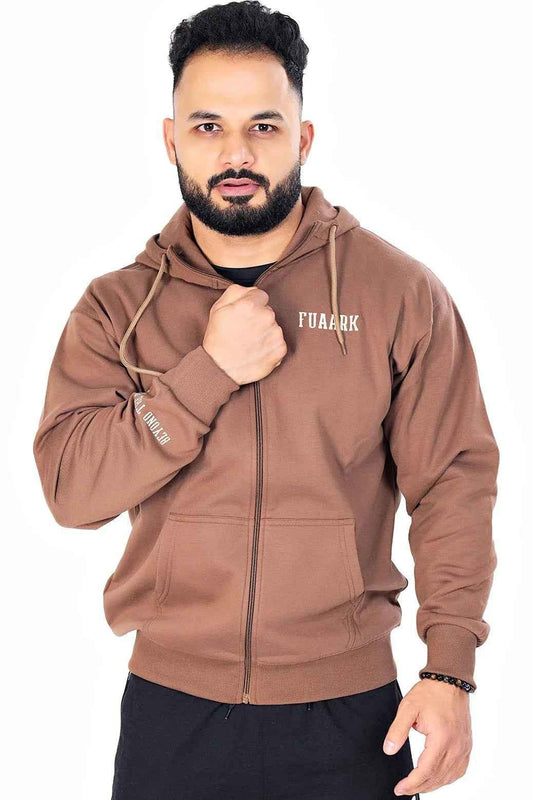 Fuaark Nz oversized Frost jacket in coffee color, stylish coat with a cozy, oversized fit, perfect for cold weather.