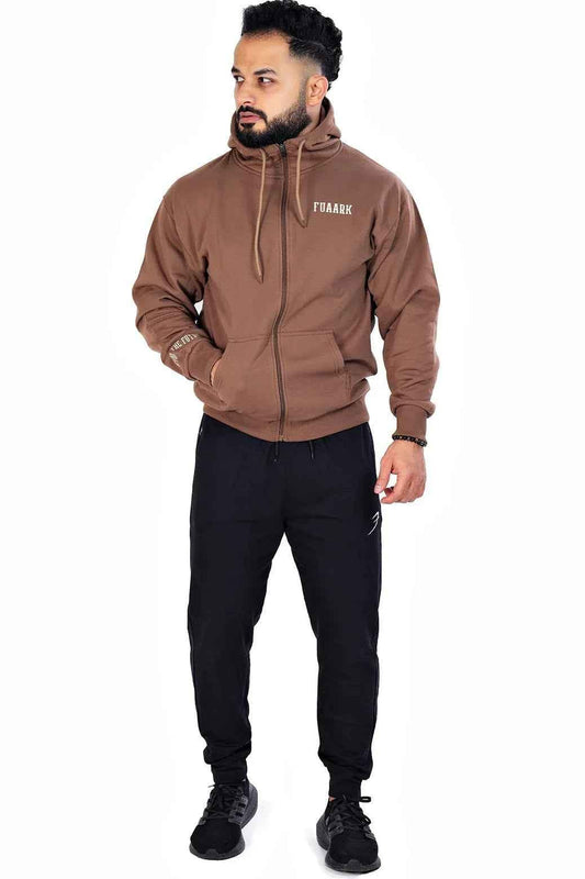 Oversized Frost Jacket Coffee by Fuaark Nz, a warm coat with a relaxed fit, ideal for cold weather.