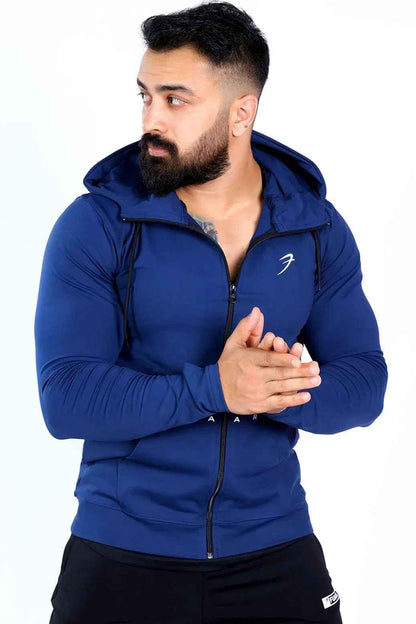 Fuaark Nz Signature Nylon Jacket in navy, a stylish men's coat with a sleek nylon exterior and modern design.