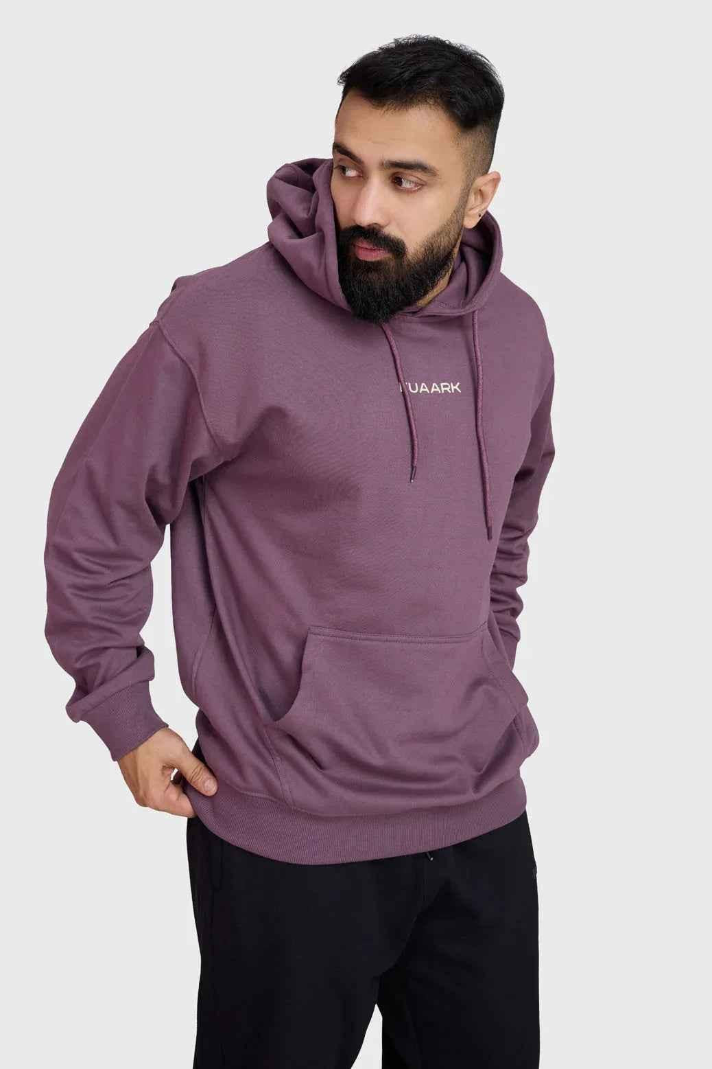Fuaark Nz oversized mauve hoodie with a relaxed fit, soft fabric, and stylish design for comfortable casual wear.
