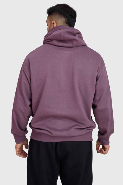 Fuaark Nz Signature Oversized Mauve Hoodie showing relaxed fit and soft fabric, ideal for casual, comfortable style.