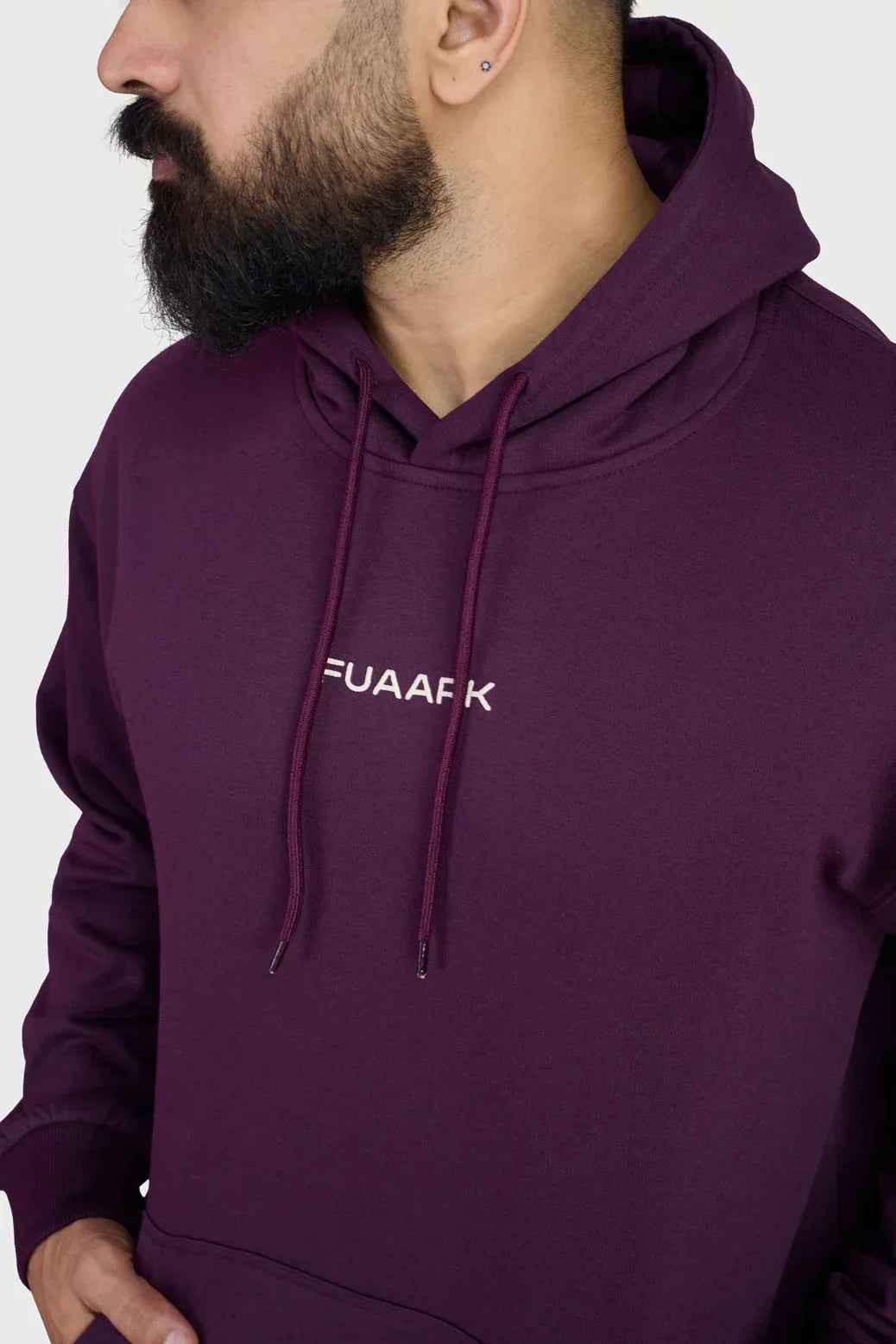Fuaark Nz Signature Oversized Plum Hoodie with a relaxed fit and soft fabric, perfect for casual comfort and stylish wear.