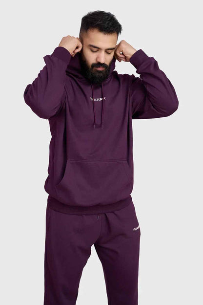 Fuaark Nz Signature Oversized Plum Hoodie, soft and cozy hoodie with a relaxed fit and stylish design for casual wear.