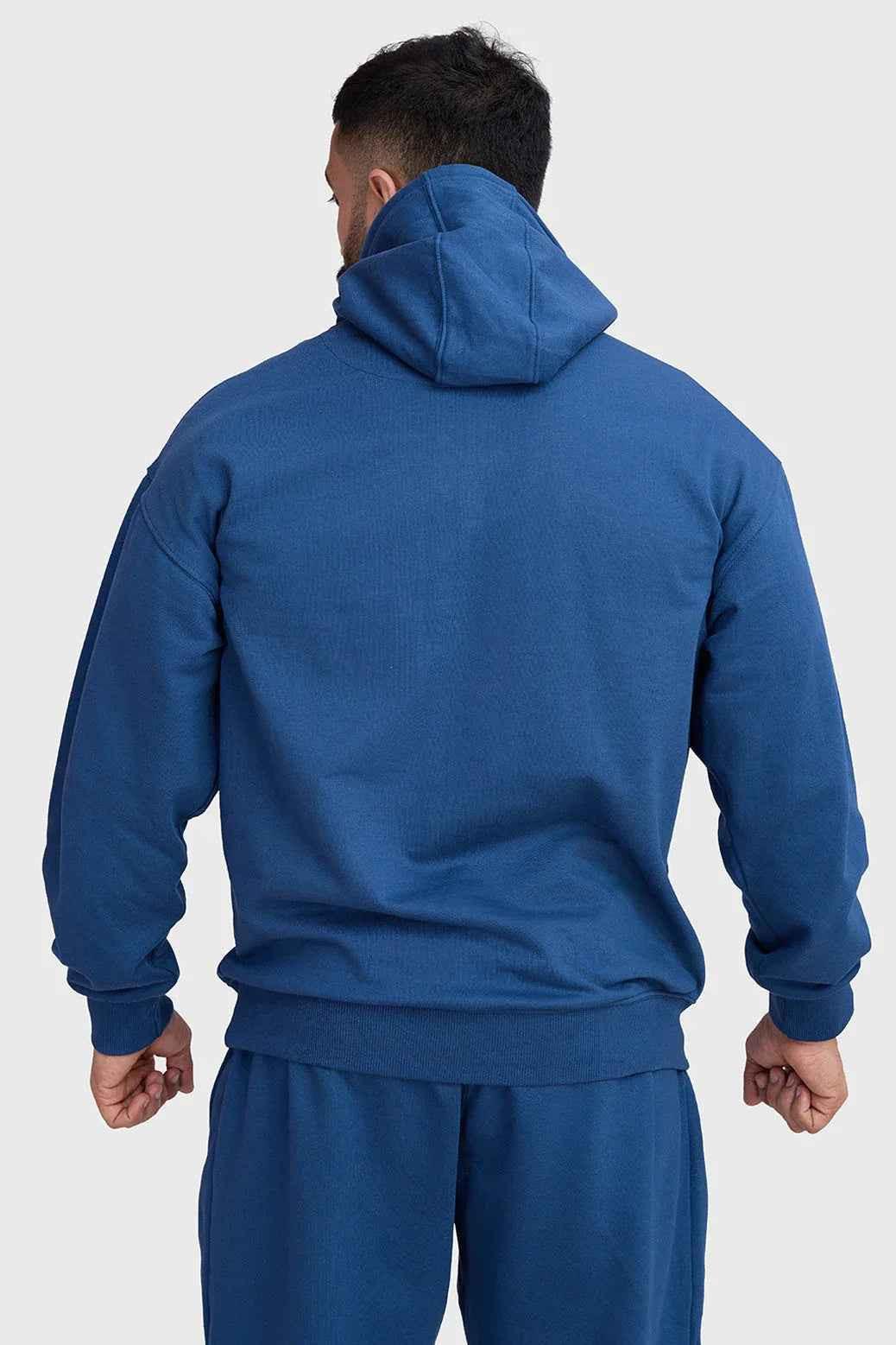 Fuaark Nz navy Signature Oversized Hoodie displayed on a model, showing its relaxed fit and casual style.