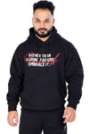 Oversized Black Hoodie - Frosted Design in Black
