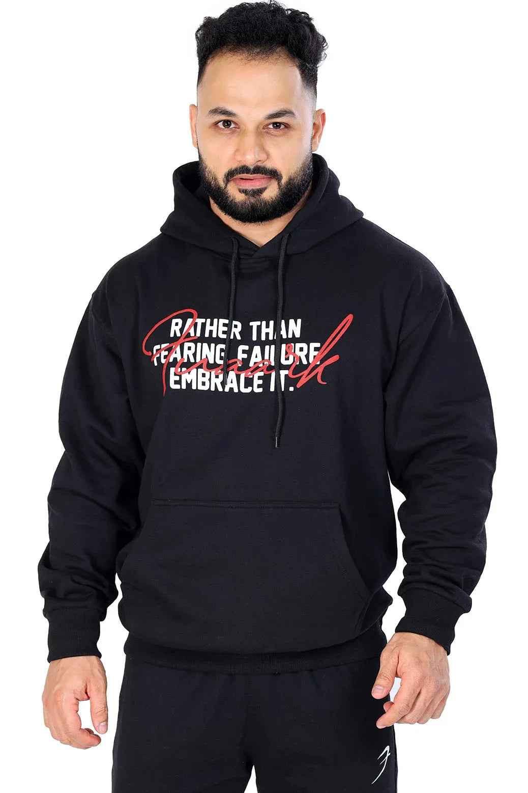 Oversized black hoodie by Fuaark Nz featuring a frosted design, soft fabric, and relaxed fit, suitable for casual wear.