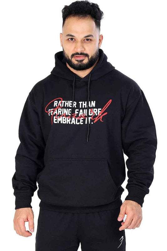 Oversized black hoodie by Fuaark Nz featuring a frosted design, soft fabric, and relaxed fit, suitable for casual wear.