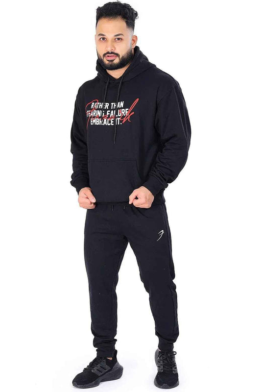 Oversized black hoodie by Fuaark Nz with frosted black design, casual fit, and soft fabric, perfect for streetwear style.