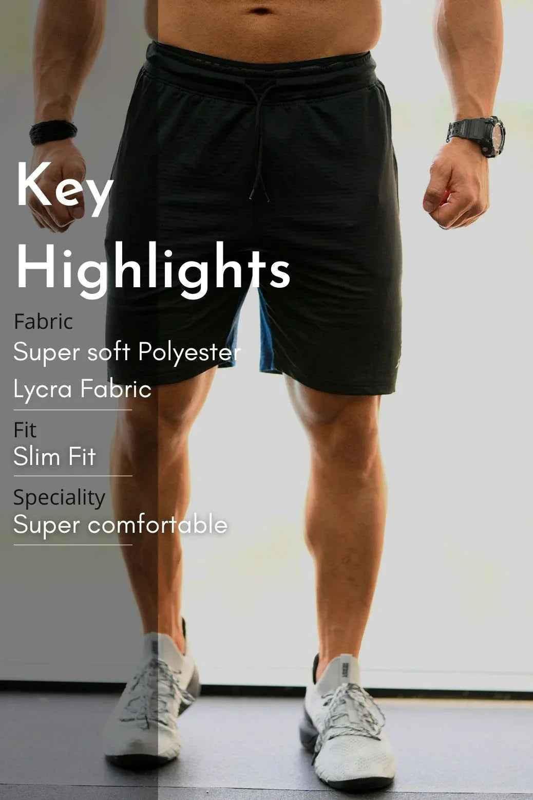 Black and blue Fuaark Nz jogger shorts with a relaxed fit, designed for comfort and casual style.