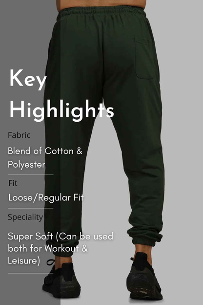 Green fall joggers by Fuaark Nz, comfortable regular fit designed for autumn style, soft fabric and casual wear.