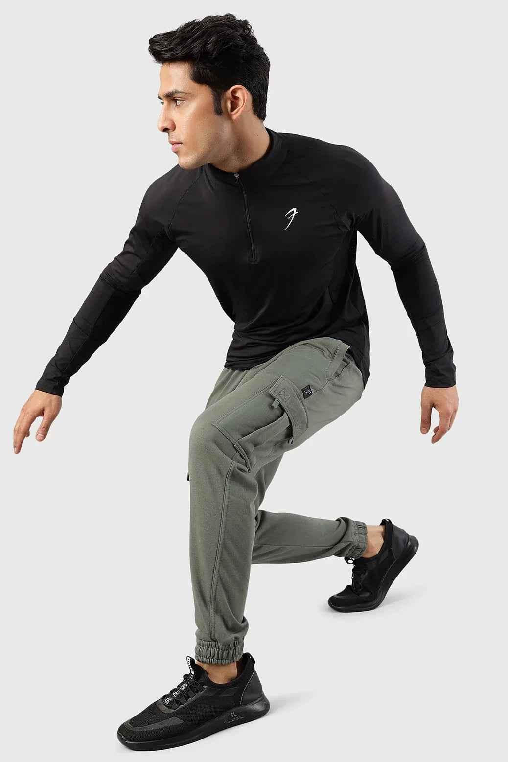 Olive green Flex Joggers by Fuaark Nz, casual-fit joggers with elastic waistband and tapered legs, made for comfortable everyday wear.