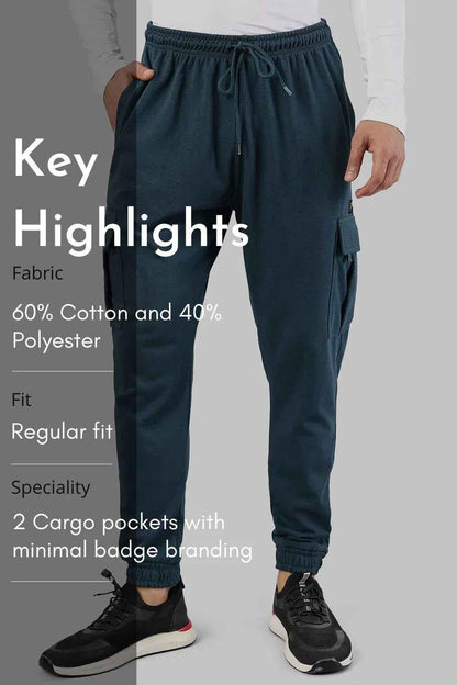 Teal Flex Joggers by Fuaark NZ, featuring a comfortable fit and stylish design, shown on a model.