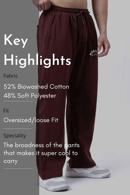 Fuaark NZ laidback relaxed brown joggers laid flat, showcasing soft fabric and comfortable fit for casual wear.