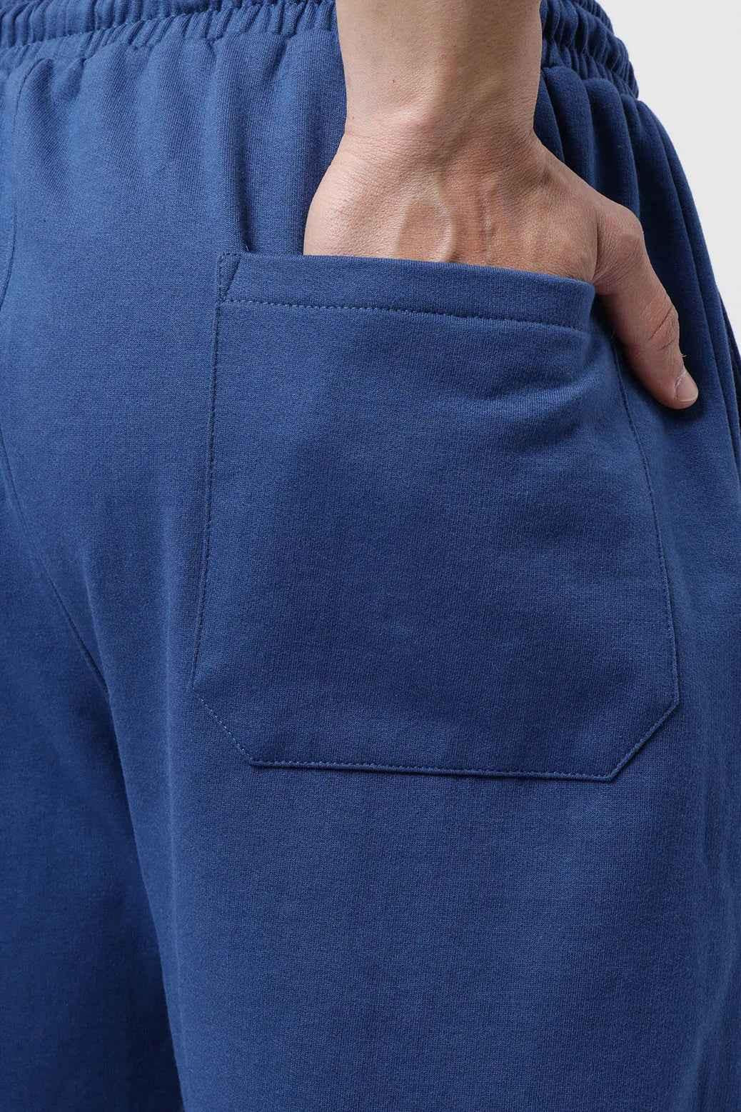 Fuaark Nz navy joggers with a relaxed fit, showcasing comfortable, casual pants ideal for laidback style and everyday wear.