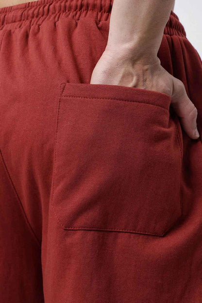 Fuaark Nz Laidback Relaxed Pants Rust joggers made of soft fabric, featuring a comfortable fit and casual style.