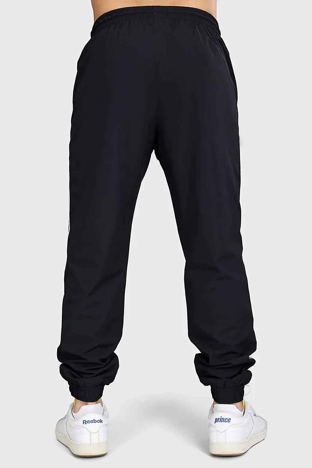 Black lifting joggers from Fuaark Nz, designed for comfortable community workouts, featuring a relaxed fit and athletic style.