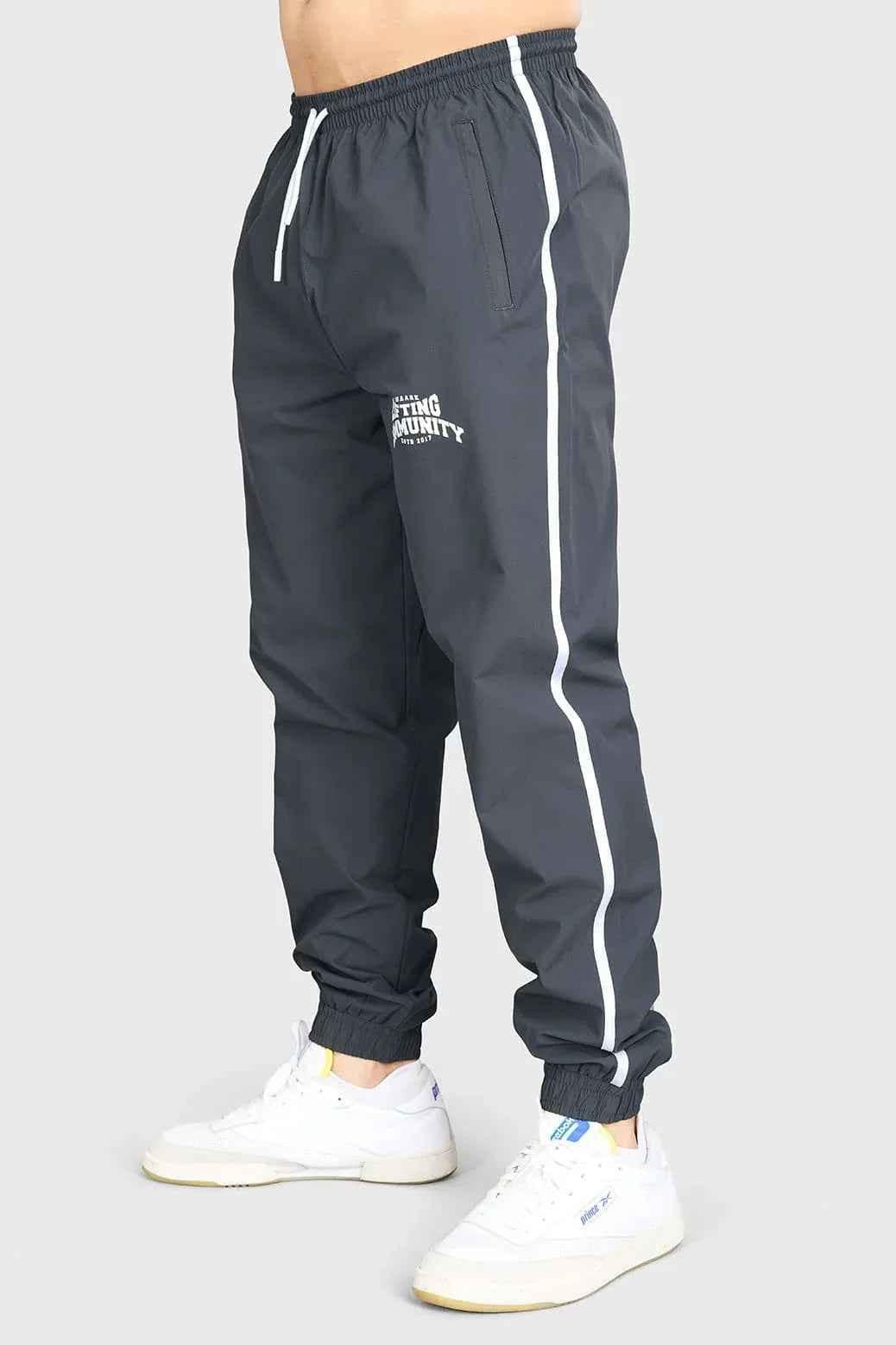 Fuaark Nz Lifting Community Joggers in coal color, showing the relaxed fit and soft fabric, perfect for casual wear.