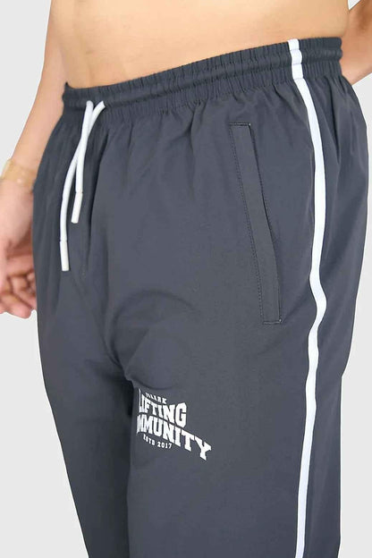 Fuaark Nz Lifting Community Joggers in coal color, casual athletic joggers with a relaxed fit and drawstring waist.