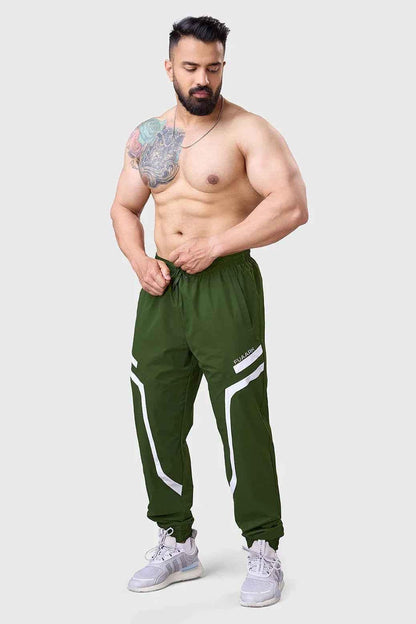 Fuaark Nz Momentum Joggers in olive color, casual fit, with elastic waistband and tapered leg for comfortable everyday wear.