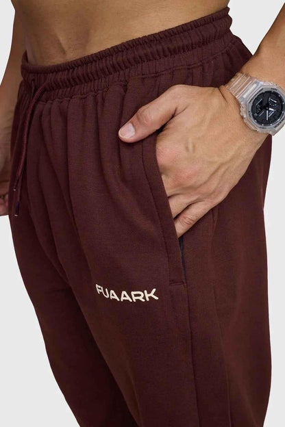 Fuaark Nz Signature Oversized Brown Joggers with relaxed fit, soft fabric, and stylish design for maximum comfort.