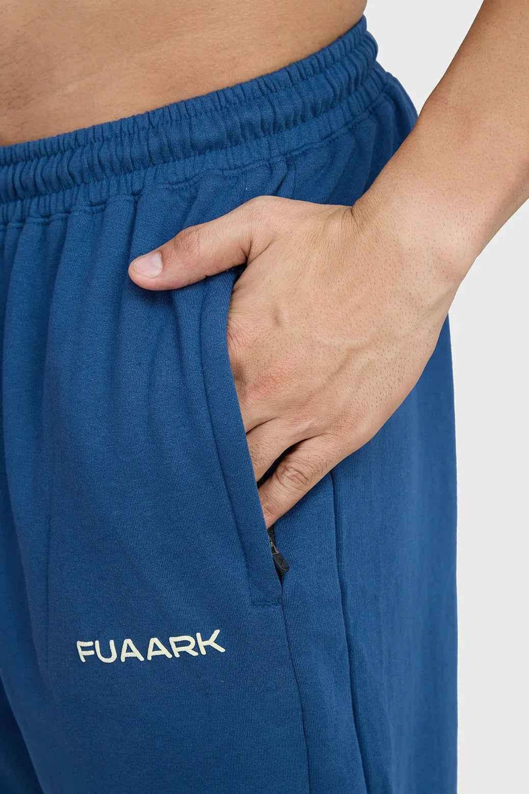 Navy Signature Oversized Joggers from Fuaark Nz featuring a relaxed fit and casual style, shown on a model.