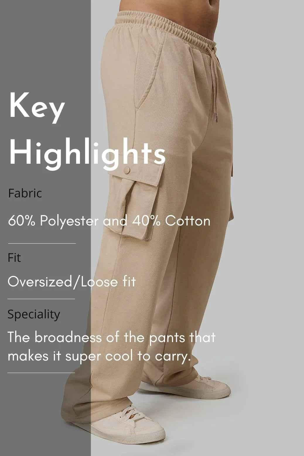 Beige Pinnacle Pocket Joggers by Fuaark Nz featuring side pockets, slim fit, and comfortable casual style.