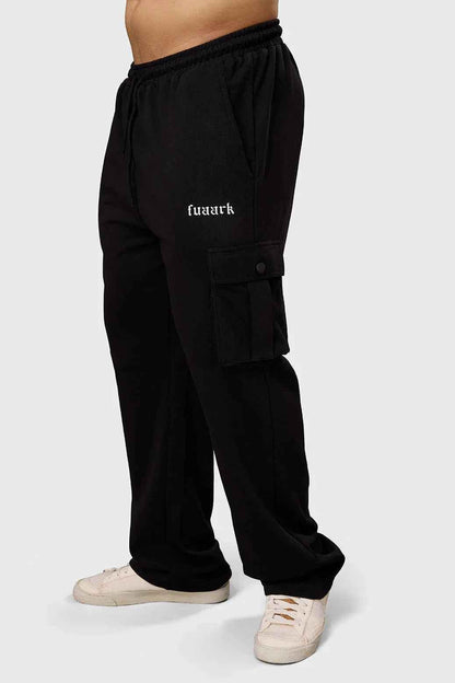 Black Pinnacle Pocket Joggers by Fuaark Nz with functional pockets, slim fit design, and comfortable fabric.