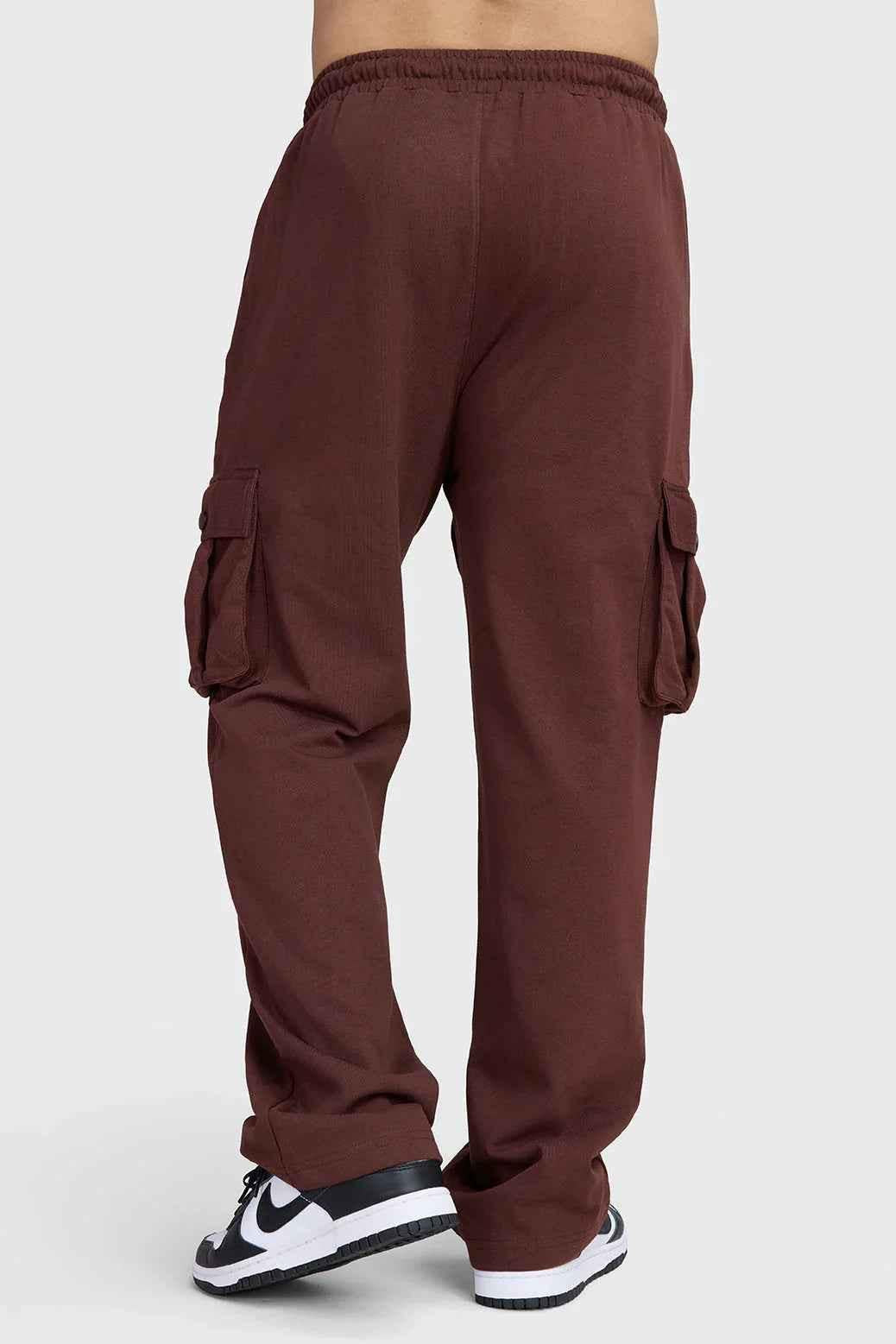 Brown Pinnacle Pocket Pants by Fuaark Nz, stylish joggers with functional pockets, casual and comfortable for everyday wear.