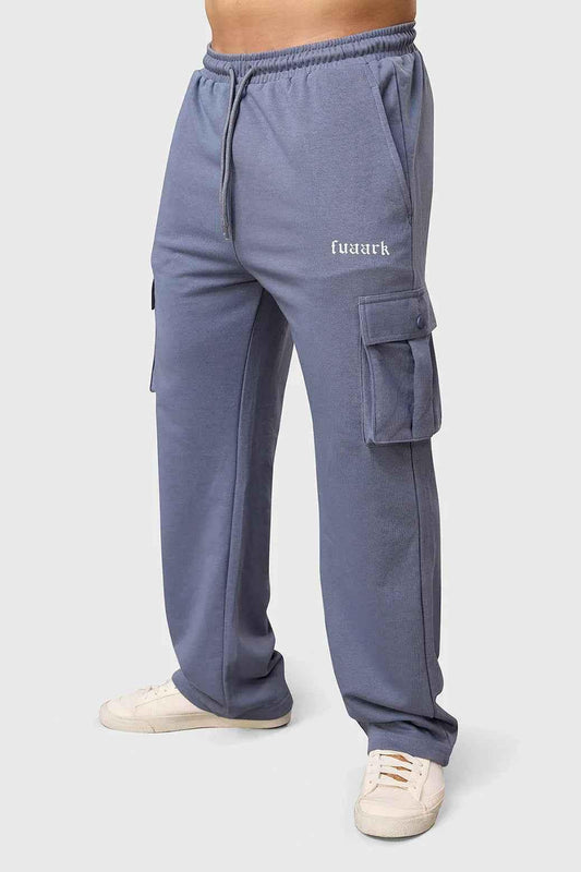Grey Pinnacle Pocket Pants joggers by Fuaark Nz, shown with a relaxed fit and functional pockets.