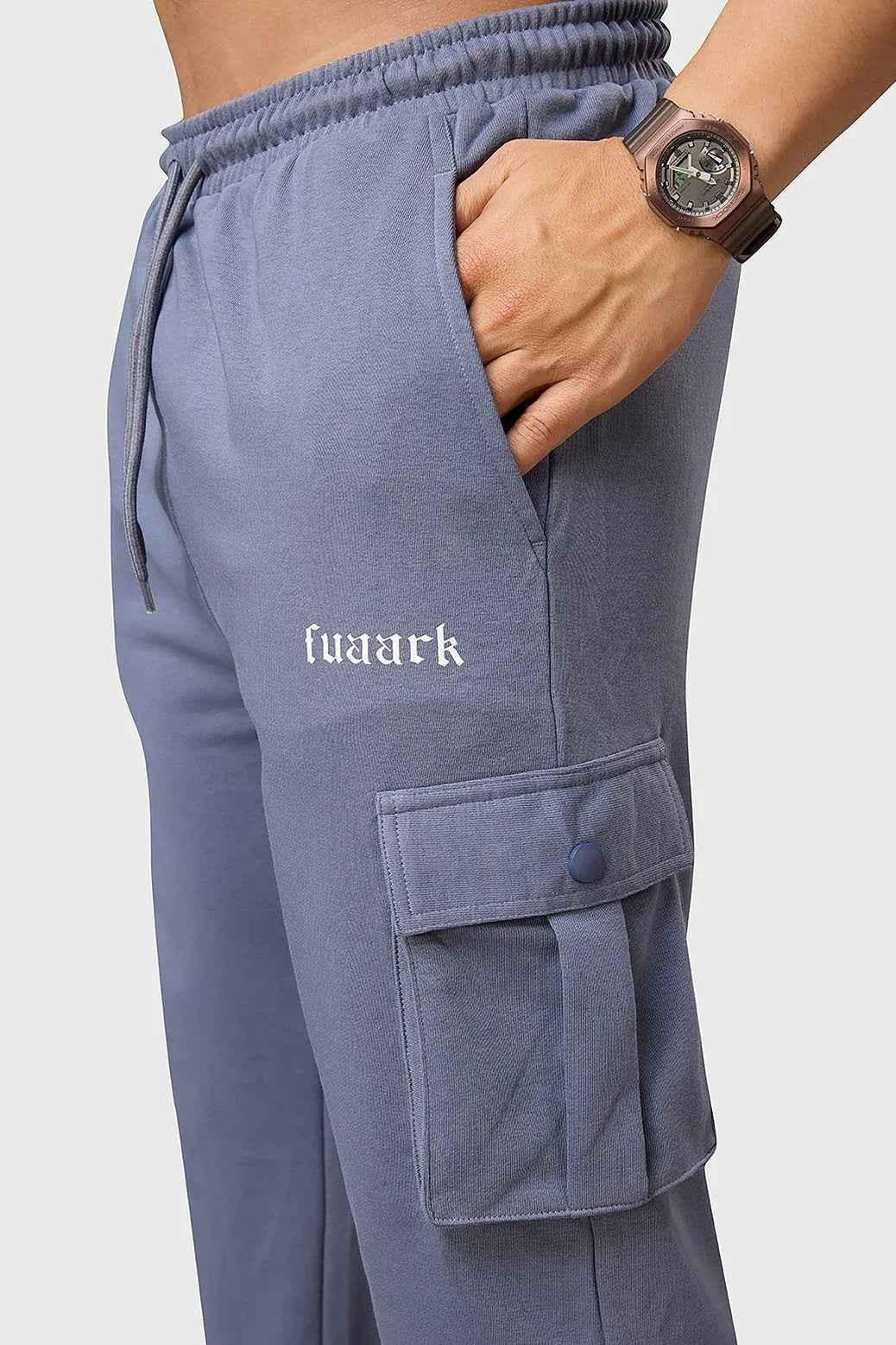 Fuaark Nz Pinnacle Pocket Pants Grey joggers with side pockets, slim fit, made of comfortable fabric, casual style for everyday wear.