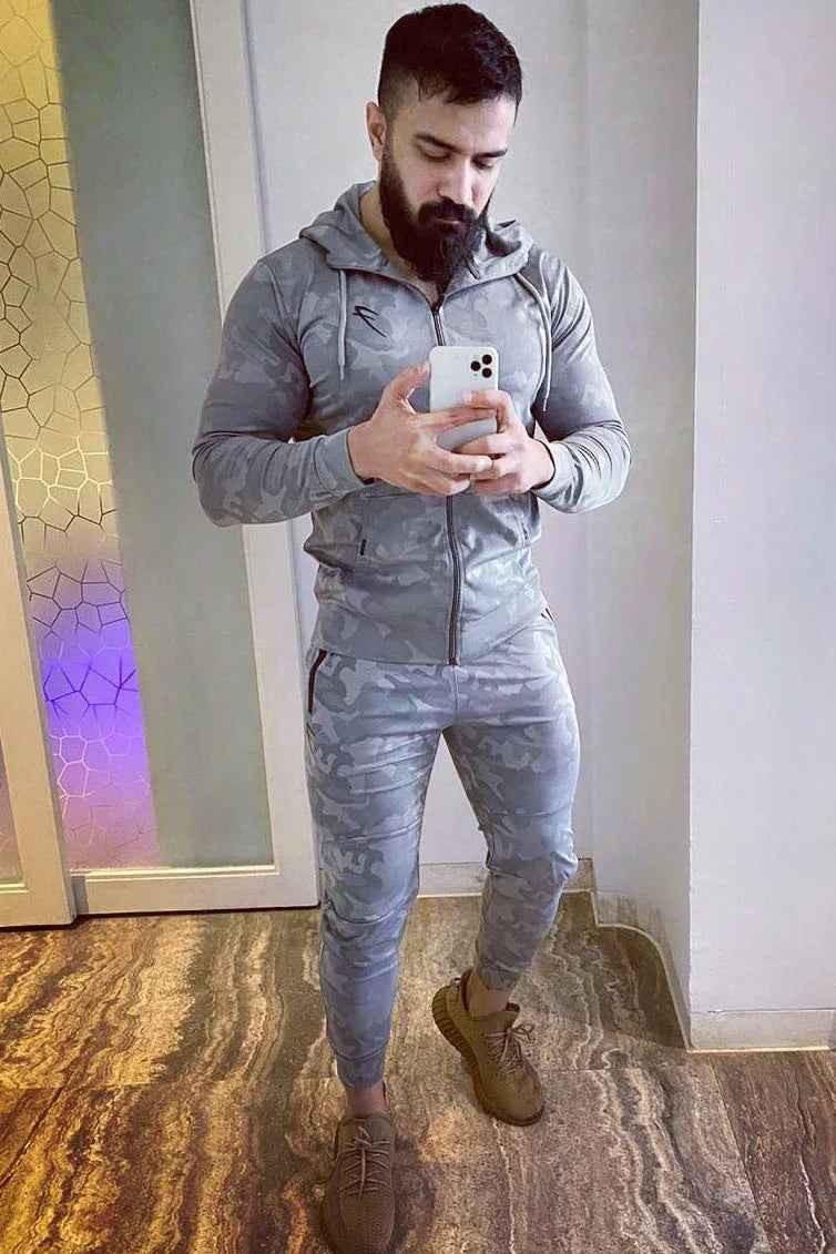 Light grey camo jacket for men by Fuaark NZ, stylish and versatile lightweight jacket suitable for casual and outdoor wear.
