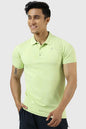 Fuaark Nz Aura Polo T-shirt in lime, men's casual polo shirt with a classic collar and short sleeves, featuring a clean design.