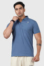 Dusk blue Fuaark NZ polo shirt, men's casual short-sleeve polo made from comfortable fabric, versatile for daily wear.