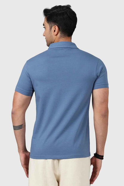 Fuaark Nz dusk blue polo T-shirt, men's casual polo shirt, versatile and comfortable daily wear for any occasion.