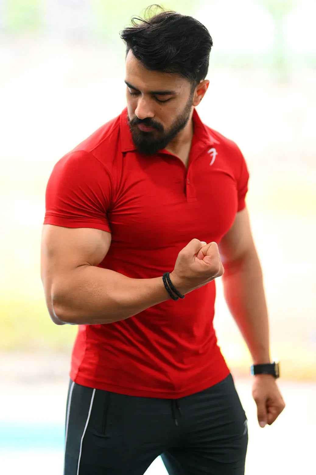 Maroon Polo T-shirt by Fuaark Nz, casual short-sleeve polo shirt for men, with a classic collar and button placket.