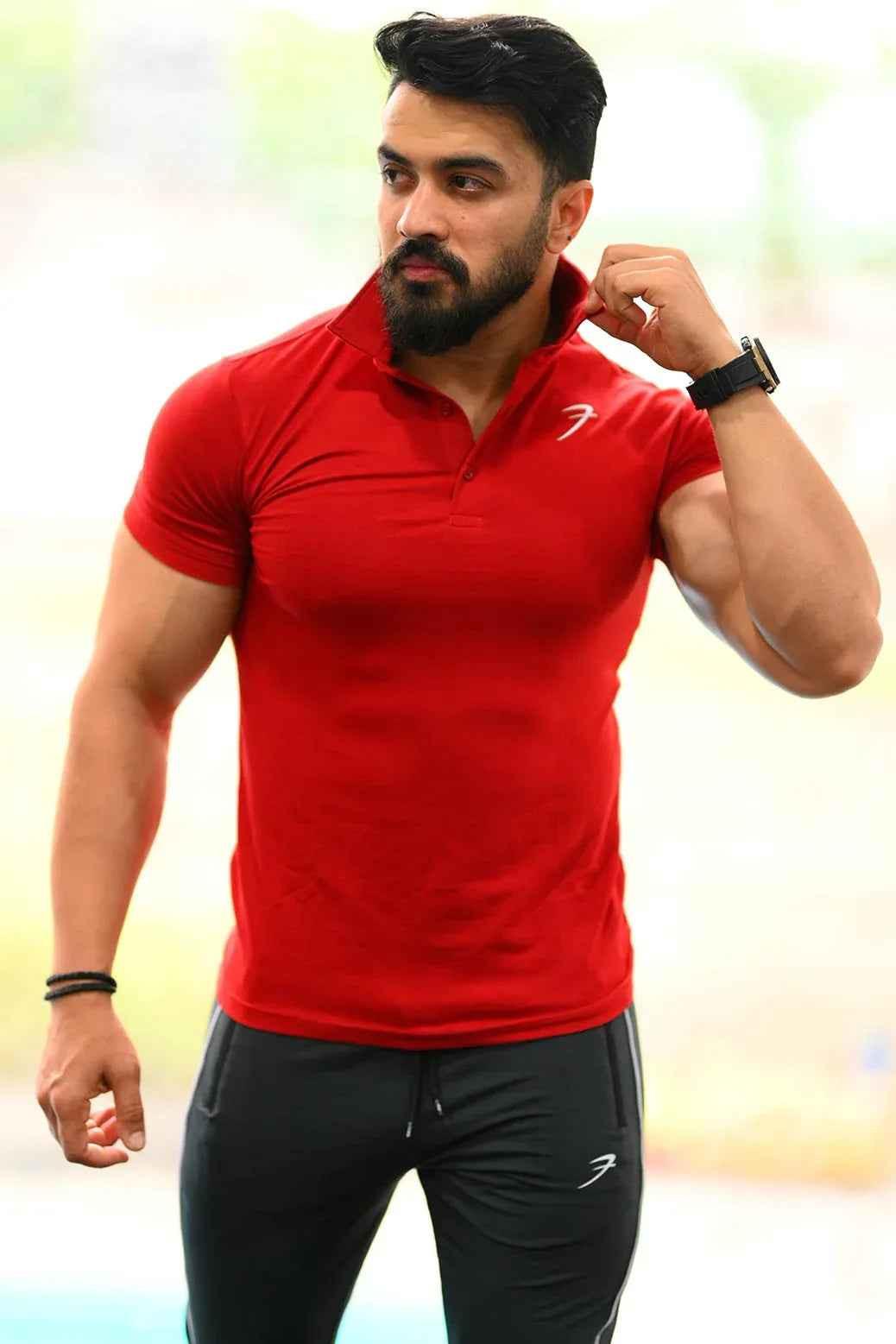 Maroon Polo T-shirt from Fuaark Nz featuring a classic design, soft fabric, and a comfortable fit.