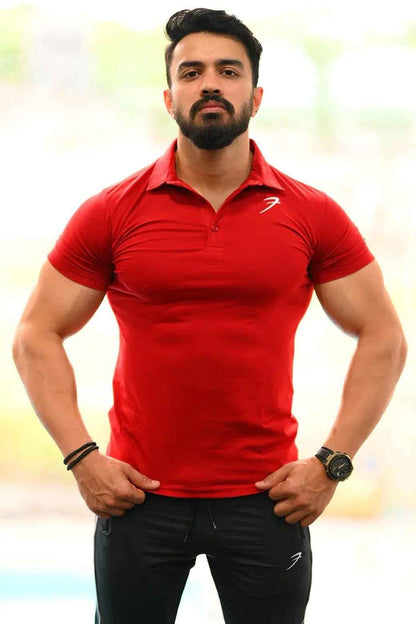 Maroon Polo T-shirt from Fuaark Nz, featuring a classic fit and short sleeves, designed for casual wear.
