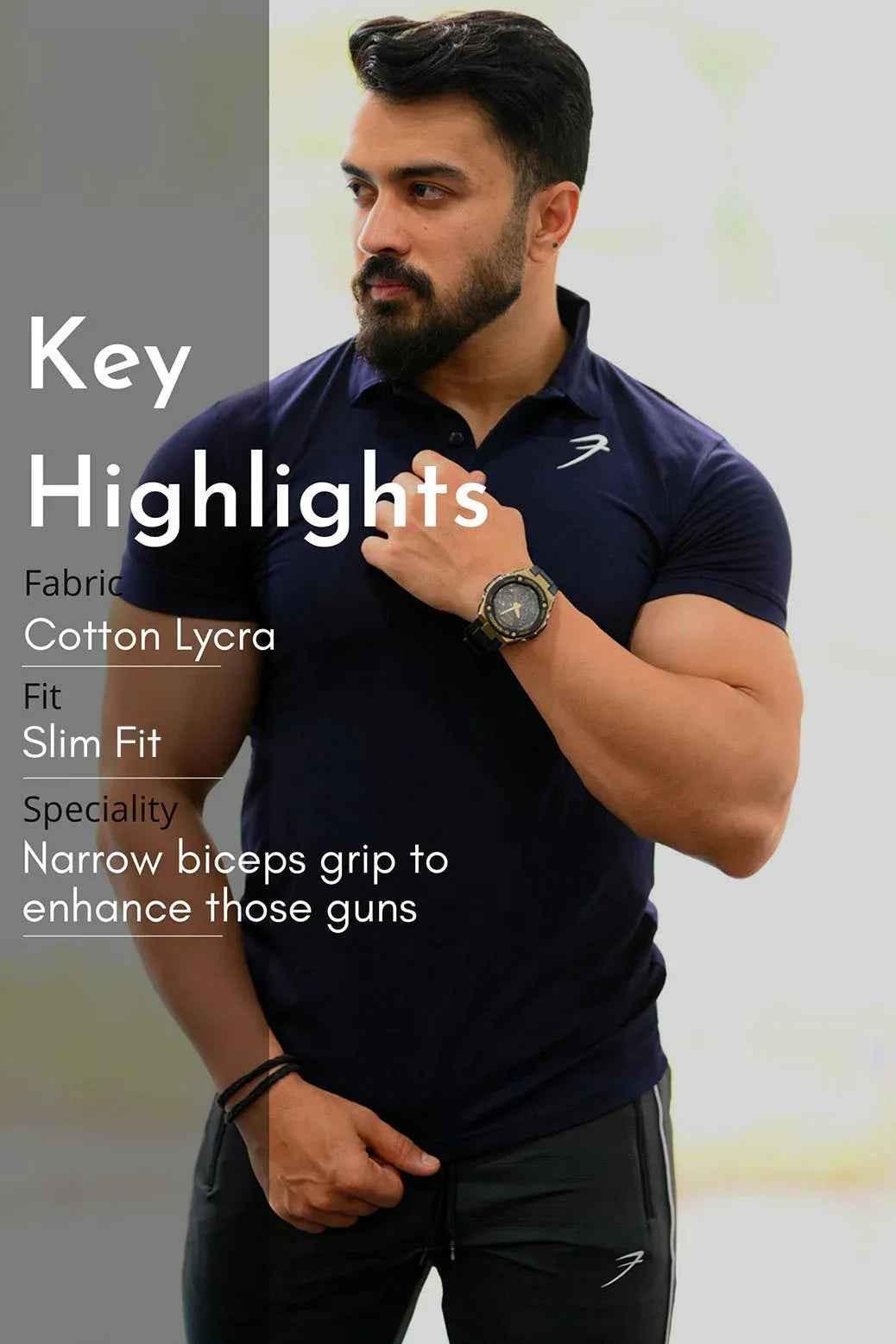 Navy Polo T-shirt by Fuaark Nz featuring a classic collar, short sleeves, and a fitted design, ideal for casual wear.