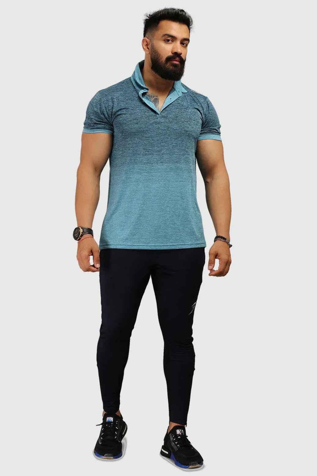 Fuaark Nz Raw Polo Blue T-shirt in regular fit, casual men's polo shirt with soft fabric and classic style.