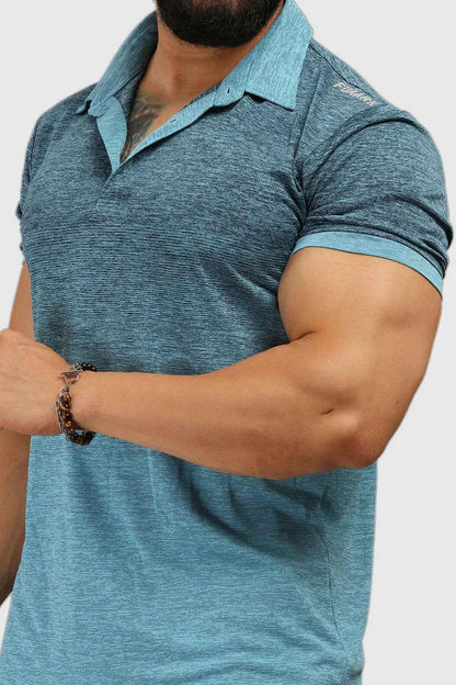 Fuaark Nz Raw Polo Blue T-shirt, regular fit, soft cotton polo shirt for comfortable casual wear.