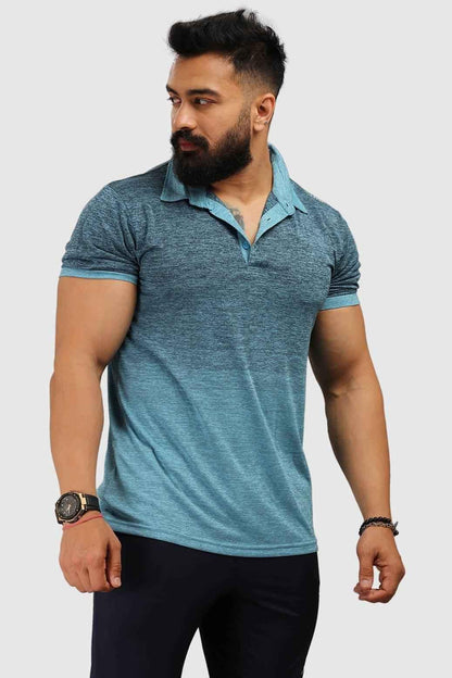 Blue Raw Polo T-shirt by Fuaark Nz, regular fit polo shirt with soft fabric for comfortable casual wear.