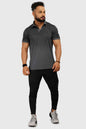 Grey Raw Polo T-shirt in regular fit by Fuaark Nz, featuring a classic polo collar and short sleeves.