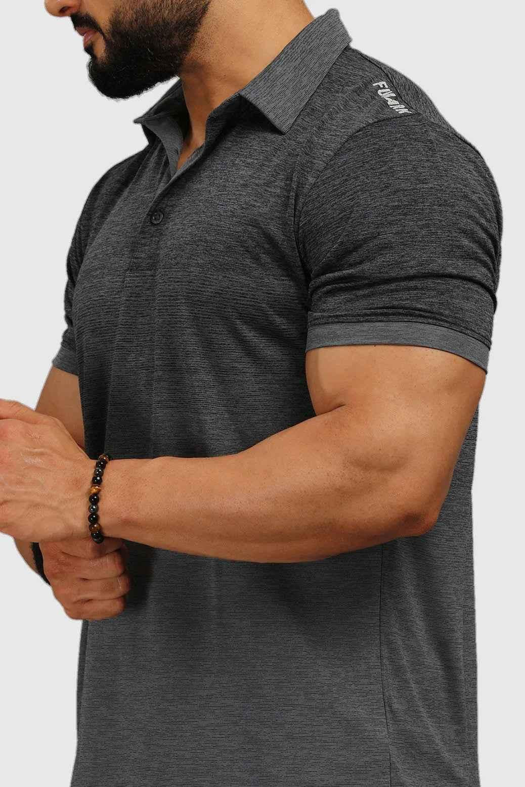 Grey Raw Polo Regular Fit T-shirt by Fuaark NZ, showcasing the soft fabric and classic polo collar design.