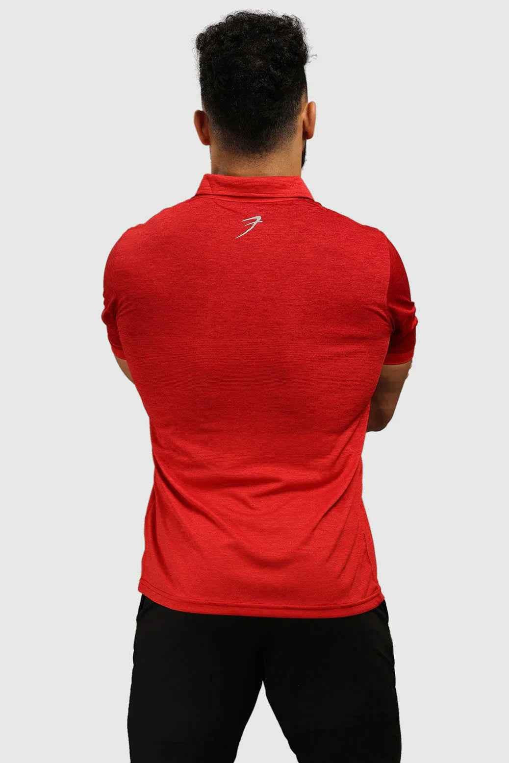 Red Raw Polo Regular Fit T-shirt from Fuaark NZ, showcasing the classic polo style and comfortable fit.