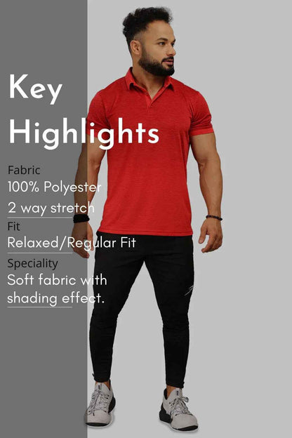 Red Raw Polo T-shirt by Fuaark Nz, regular fit men's polo shirt made from soft cotton fabric.