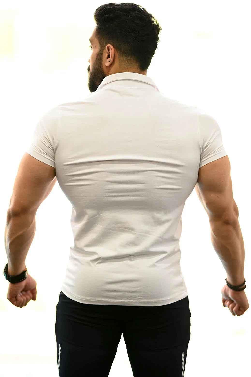 White Fuaark Nz polo shirt, casual men's T-shirt with classic collar and short sleeves, comfortable and stylish.