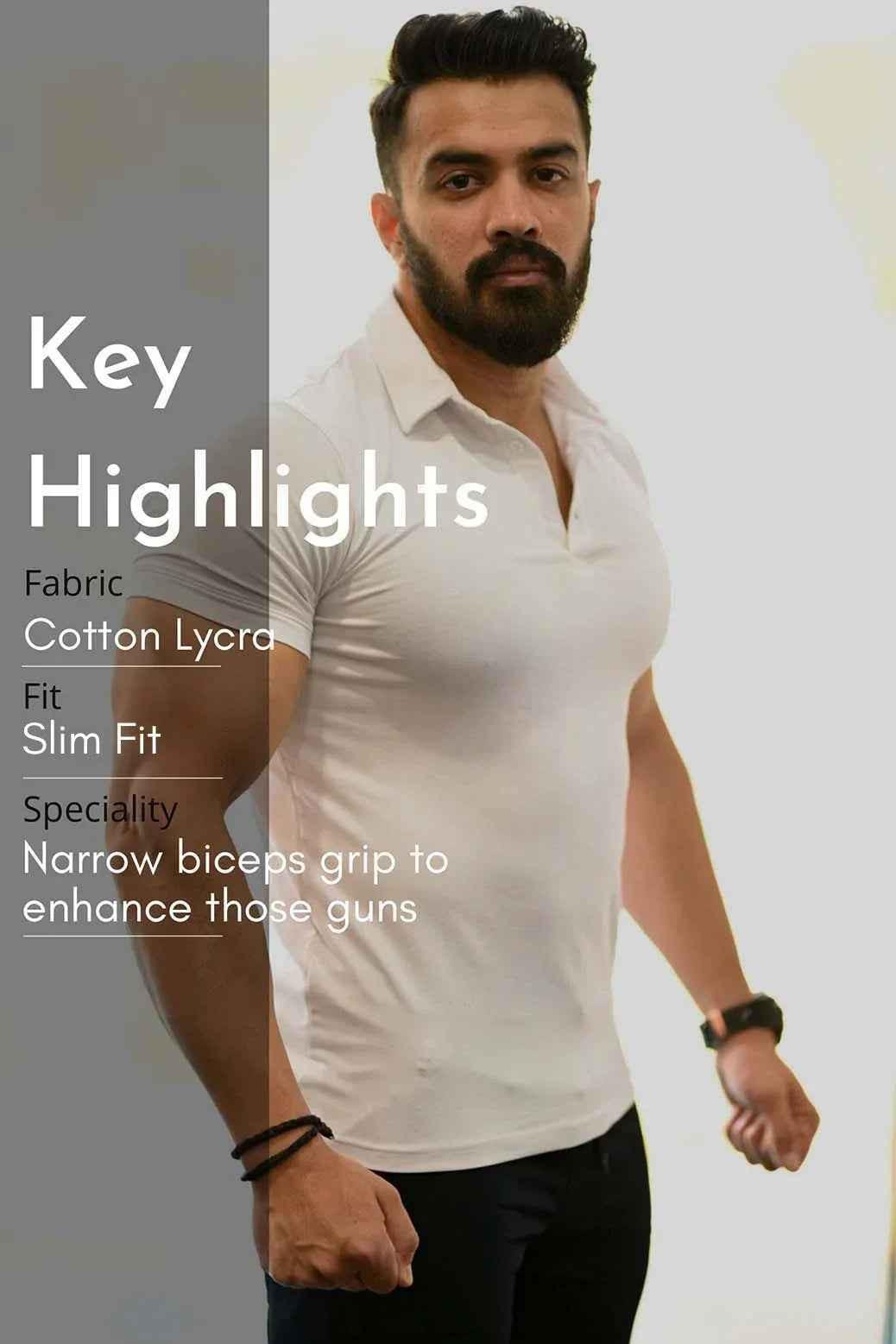 White Fuaark Nz Polo T-Shirt, casual men's polo top with classic collar and short sleeves, perfect for stylish comfort.