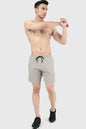 Beige 2-in-1 compression shorts by Fuaark Nz featuring a snug fit and stretchy fabric for active wear and support.