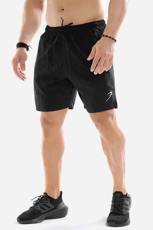 Black 2-in-1 compression shorts by Fuaark NZ, designed for athletic performance and comfort during workouts.